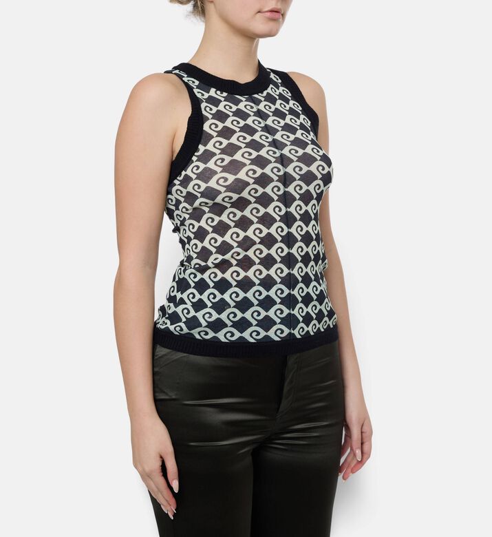 Nanushka Denalie Diamond Check Top, Model View