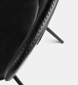 Home Deco and More Nappo Leather Chair, Dark-grey, Packshot View