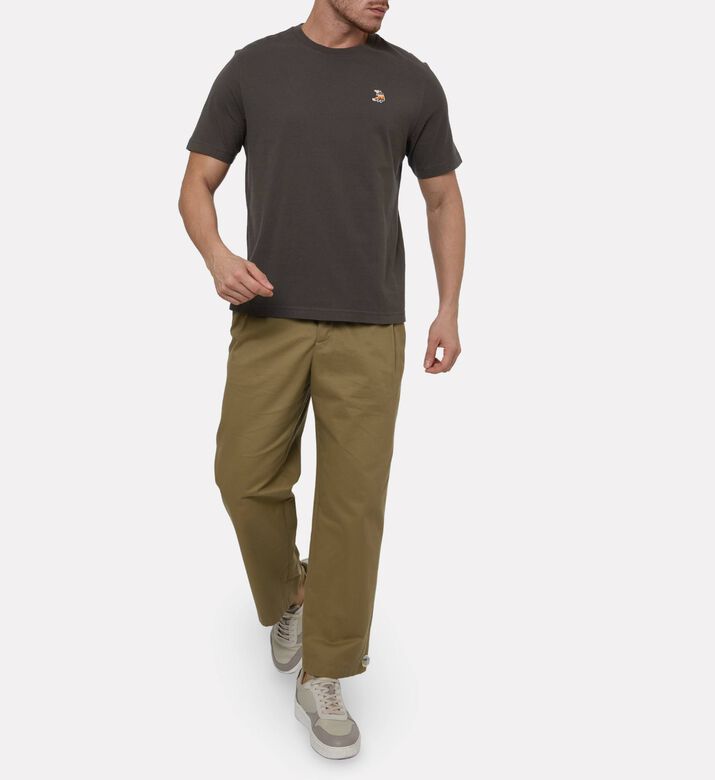 Maison Kitsune Embroidered Fox T-shirt, Black, M, Model View