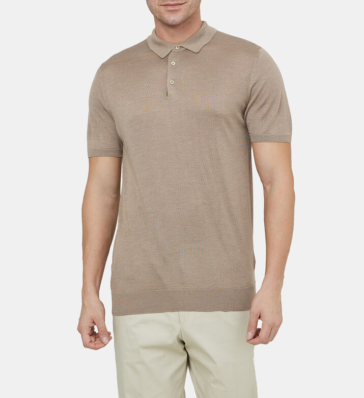 Short-sleeved Knitted Polo Shirt