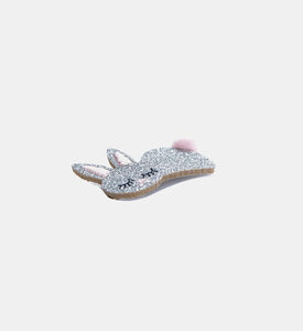 Glittered Silver Rabbit Hair Clip