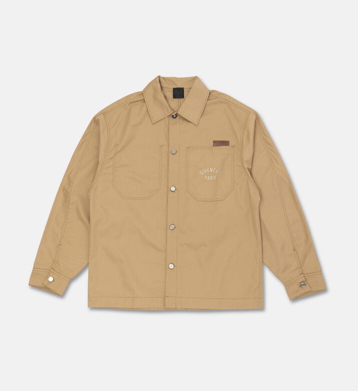 Givenchy Twill Utility Leather-details Overshirt, Packshot View