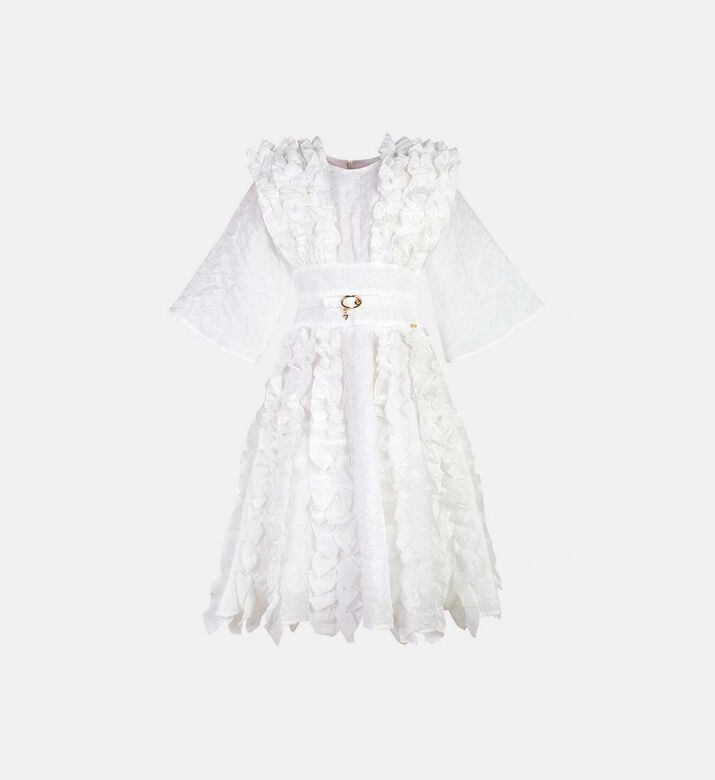 Ruffled Detail Midi Dress