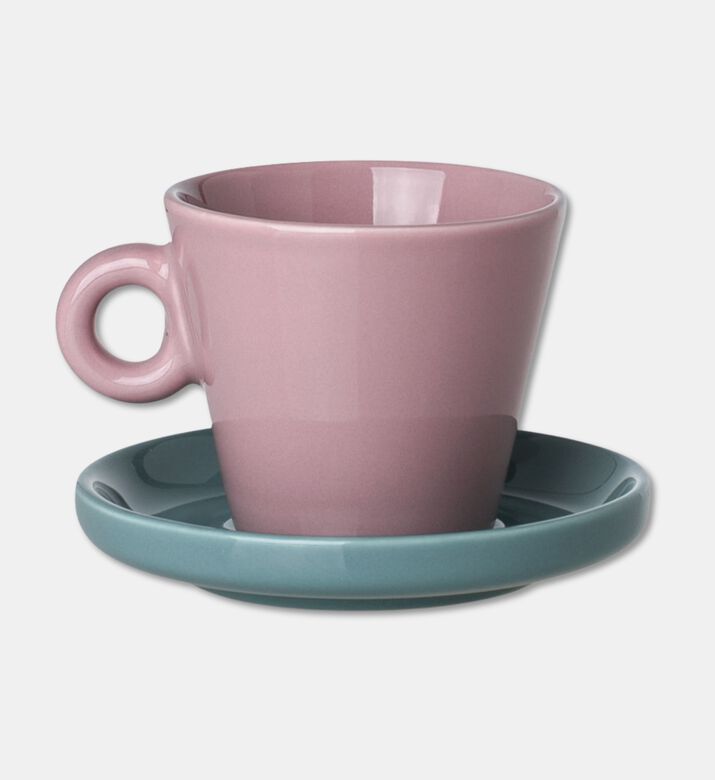 Estia Cup Espresso Echo With Saucer, Pink, 100-ml, Packshot View