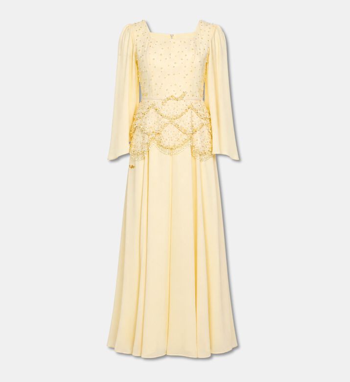Suzy Matar Beaded Peplum Evening Dress, Packshot View