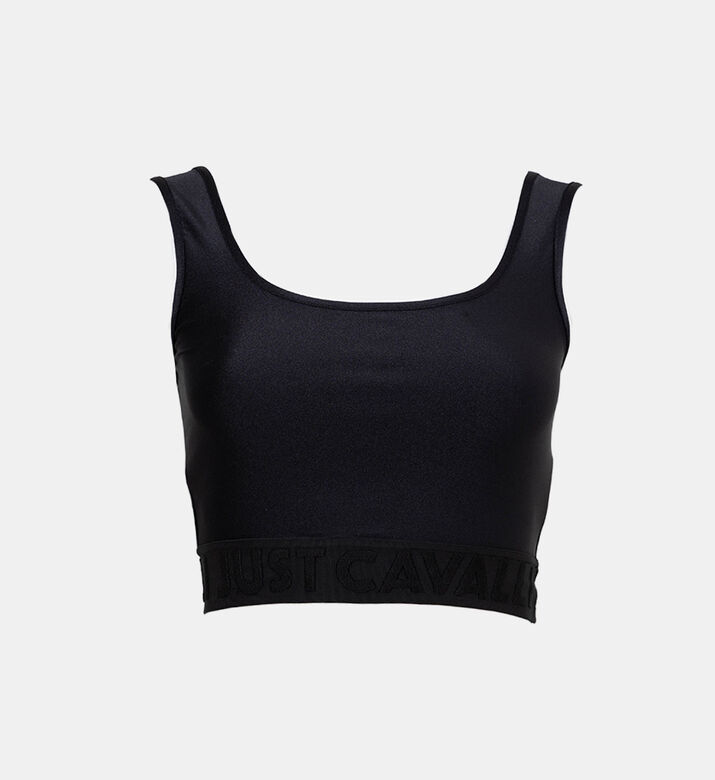 بلوزة قصيرة بحافة مطاطية بلوغو