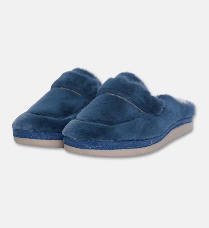 Salvi Flexible Faux-fur Slippers, Blue, Eu-41, Packshot View