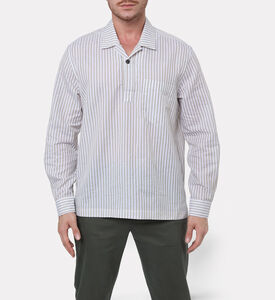 Corneliani Striped Popover Shirt, Model View