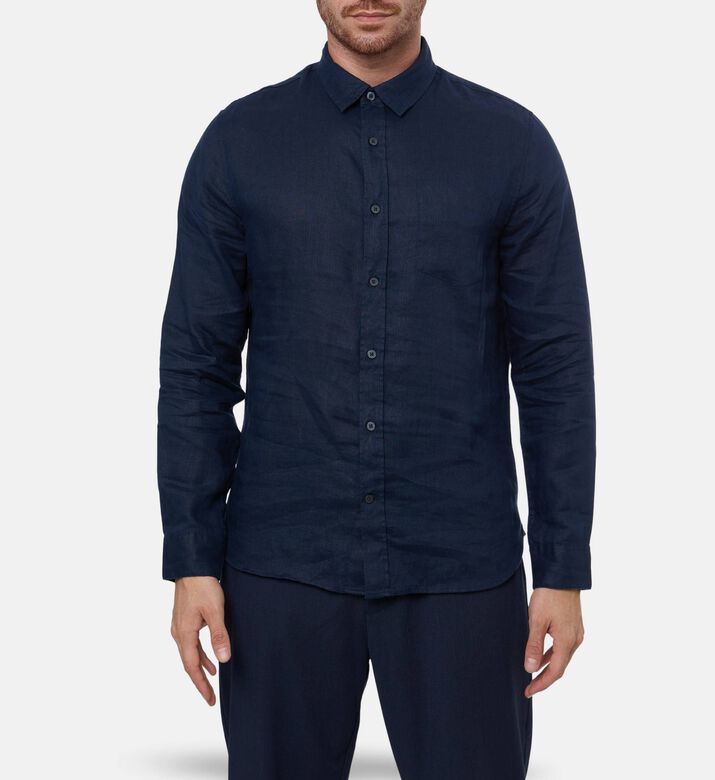 Vince Classic Long-sleeve Shirt, Blue, Xl, Model View