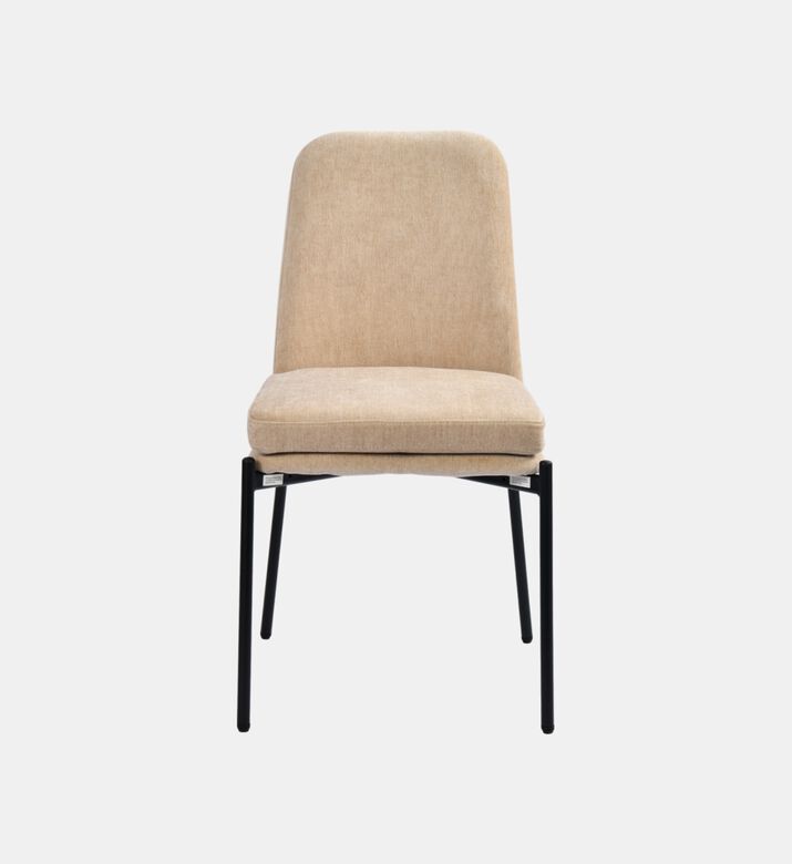 Home Deco and More Sky Plywood Steel Dining Chair, Beige, Packshot View