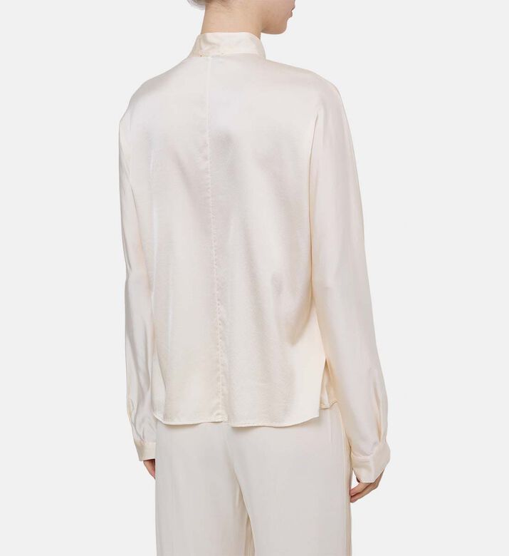 بلوزة كيمونو بطيات ساتان مطاطي