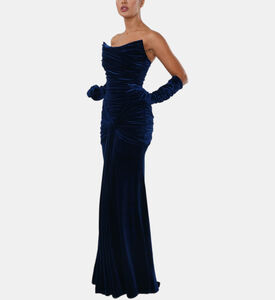 Satin Draped Bodice Mermaid Gown