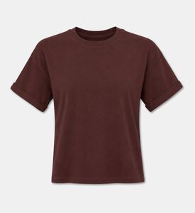 Ba&sh Rolled-sleeve Crewneck T-shirt, Dark-red, M, Packshot View