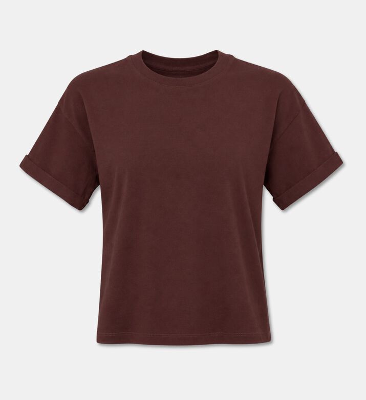 Ba&sh Rolled-sleeve Crewneck T-shirt, Dark-red, M, Packshot View