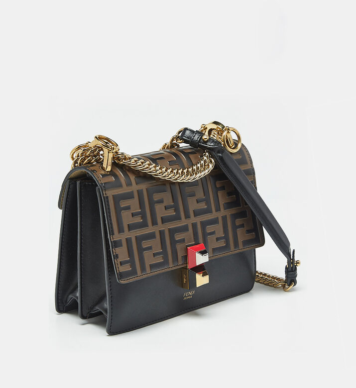 Fendi Preowned Fendi Black-brown Small Kan Shoulder Bag, Packshot View