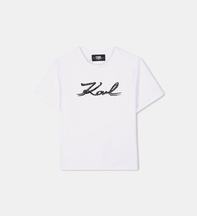 Sequin Embellished Logo T-shirt