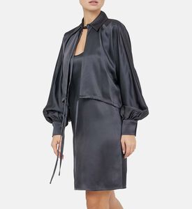 طقم فستان روب ساتان مكون من قطعتين