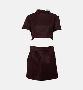 JW PEI Faux Suede Short-sleeve Crop Top, Packshot View