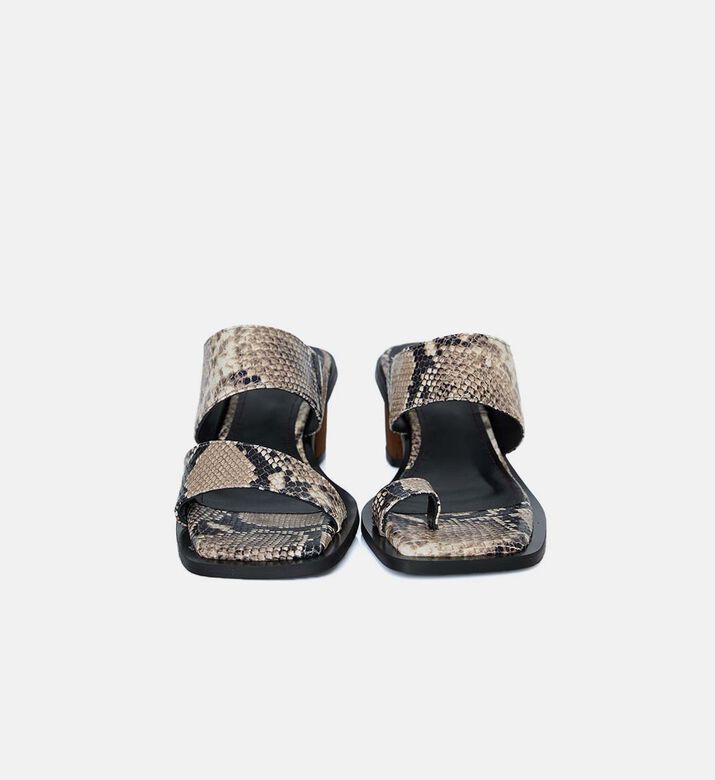 Gabin Indo Snakeskin Leather Sabot Mules