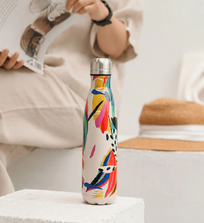 Silsal Floral Stainless Steel Insulated Water Bottle, Packshot View