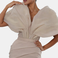Off-shoulder Draped Bodice Maxi Gown