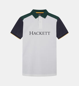 تيشيرت بشعار مطرز مقسم بألوان