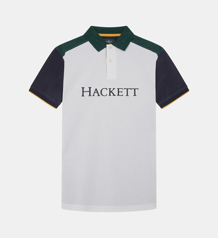 تيشيرت بشعار مطرز مقسم بألوان