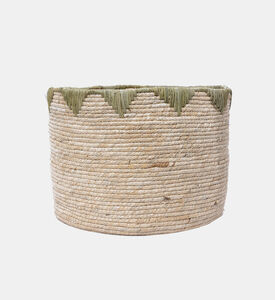 Home Deco and More Corn Husk Zigzag Basket, Packshot View