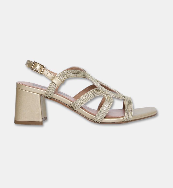 Bibilou Rope-strap Block-heel Sandals, Gold, Eu-41, Packshot View