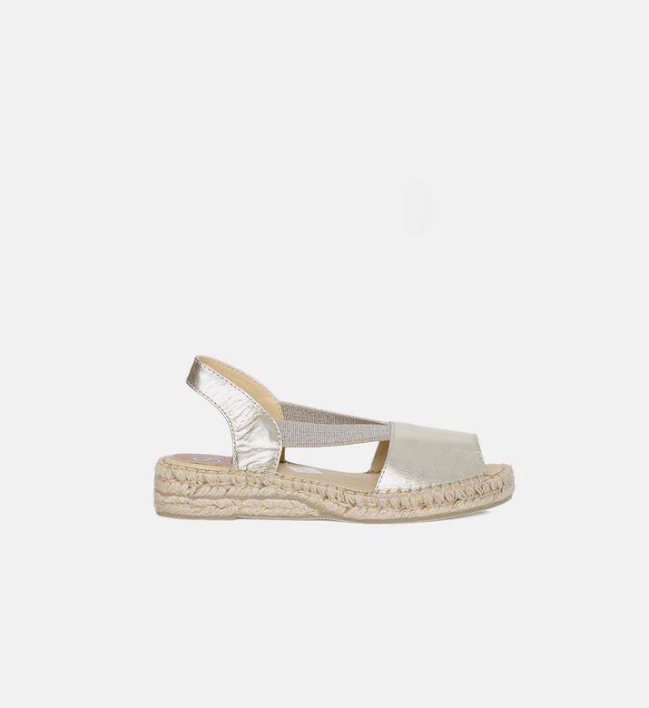 Metallic Leather Espadrille Sandals
