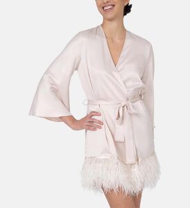 V-neck Feather Trim Cover-up