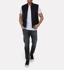 Diesel Side Pockets Ribbed Bomber Vest, Model View