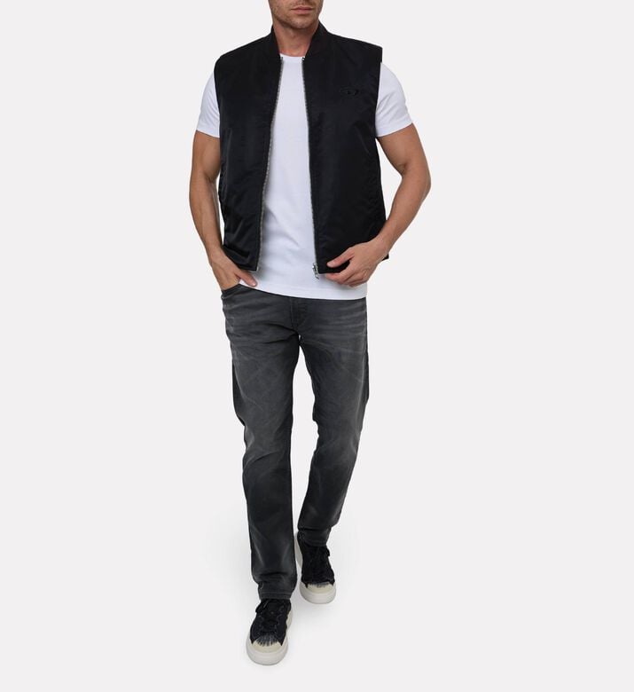 Diesel Side Pockets Ribbed Bomber Vest, Model View