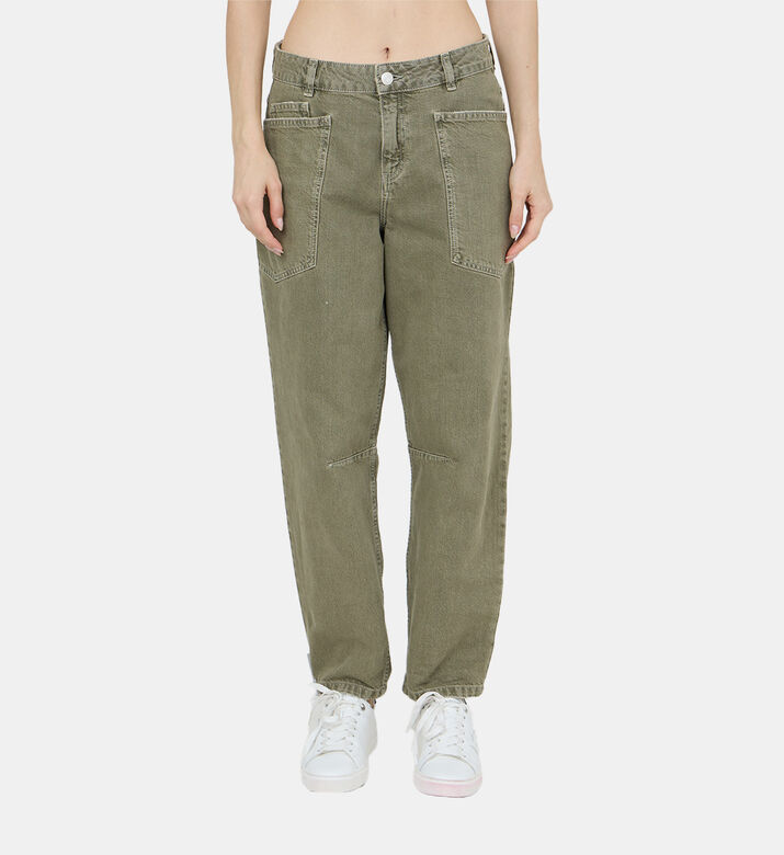 بنطال بقماش قطني تويل بجيوب خارجية