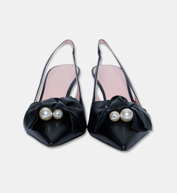 Arezzo Leather Slingback Pumps, Black, Eu-37, Packshot View