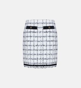 تنورة قصيرة بنقشة مربعات