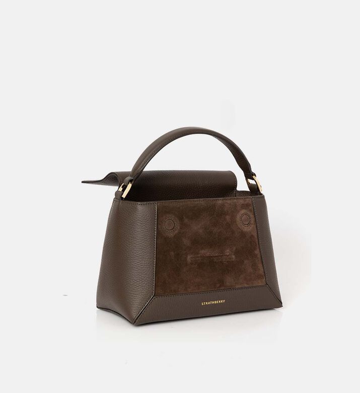 Strathberry Mosaic Leather Top Handle Bag, Dark-brown, Packshot View