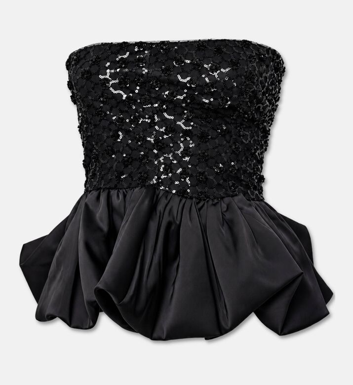 Rotate Sequin Strapless Peplum Top, Packshot View