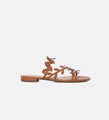 Leaf-shaped Straps Slip-on Sandals