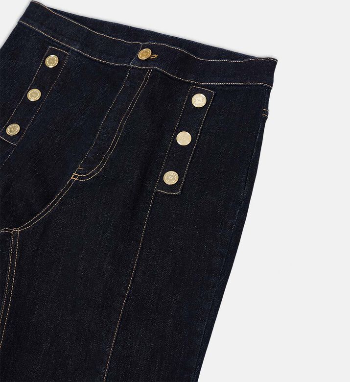 Button-detail Flared Pants