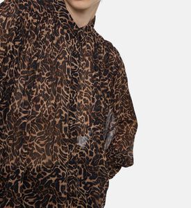 The Kooples Leopard-print Sheer Shirt, Model View