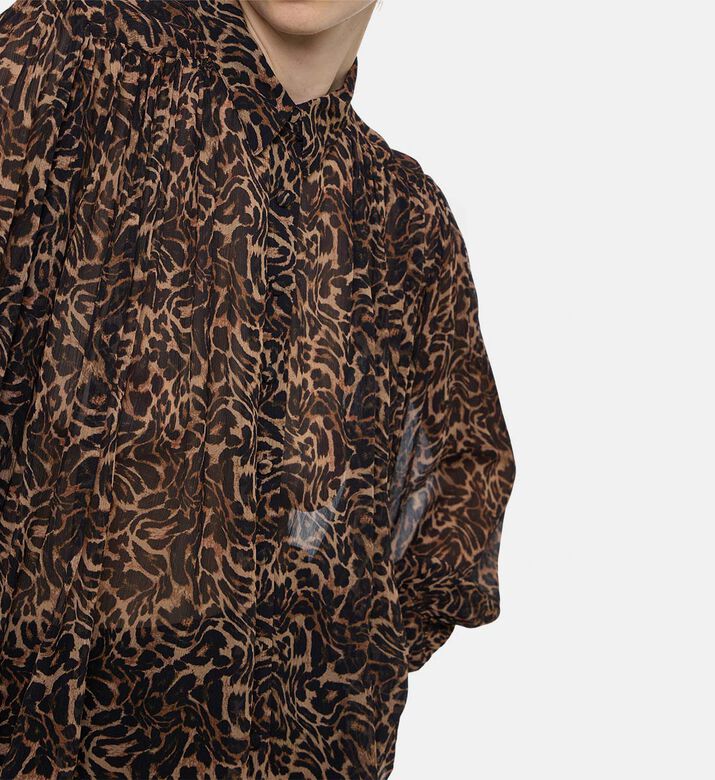The Kooples Leopard-print Sheer Shirt, Model View