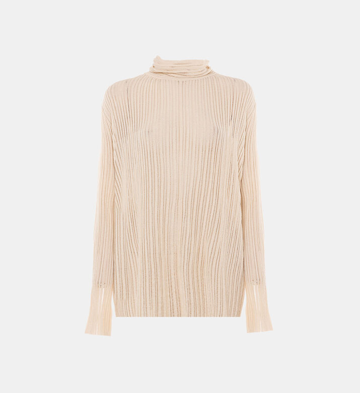 بلوزة كريستو بياقة مضلعة عالية