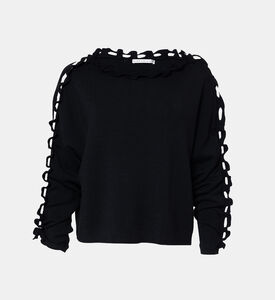 Calandra Ballon Lace-up Sleeve Pullover Calandra Ballon Lace-up Sleeve Pullover