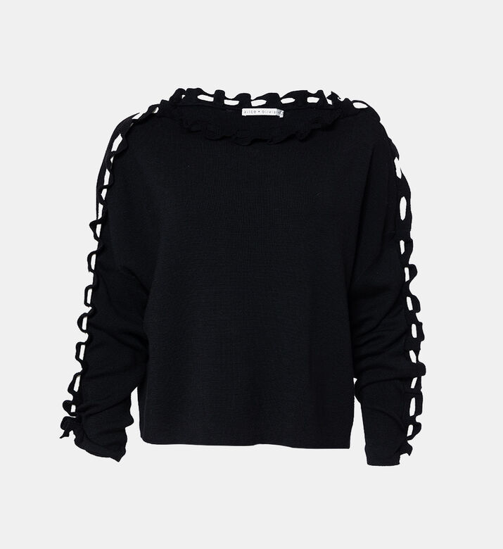 Calandra Ballon Lace-up Sleeve Pullover Calandra Ballon Lace-up Sleeve Pullover
