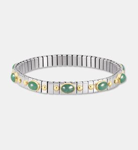 Nomination Gold-toned Studs Bezel-set Green Stones Stretch Bracelet, Packshot View