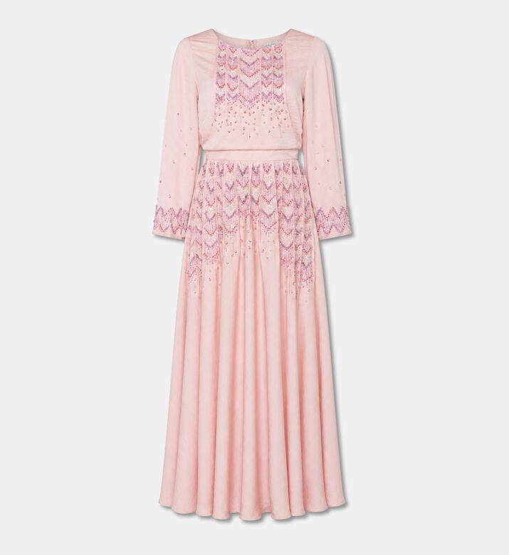 Suzy Matar Embroidered Long-sleeve Maxi Dress, Packshot View