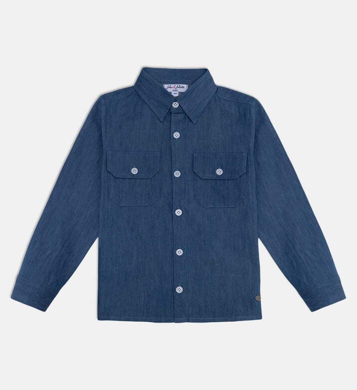 Jules and Juliette Paris Cotton Button Closure Denim Shirt, Packshot View
