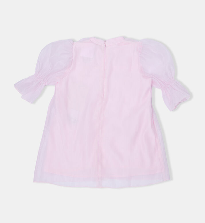 بلوزة بأكمام قصيرة منتفخة