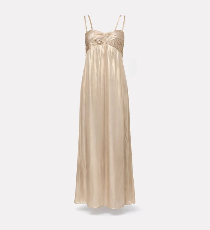 Zadig et Voltaire Rippie Metallic Gold Maxi Dress, Packshot View